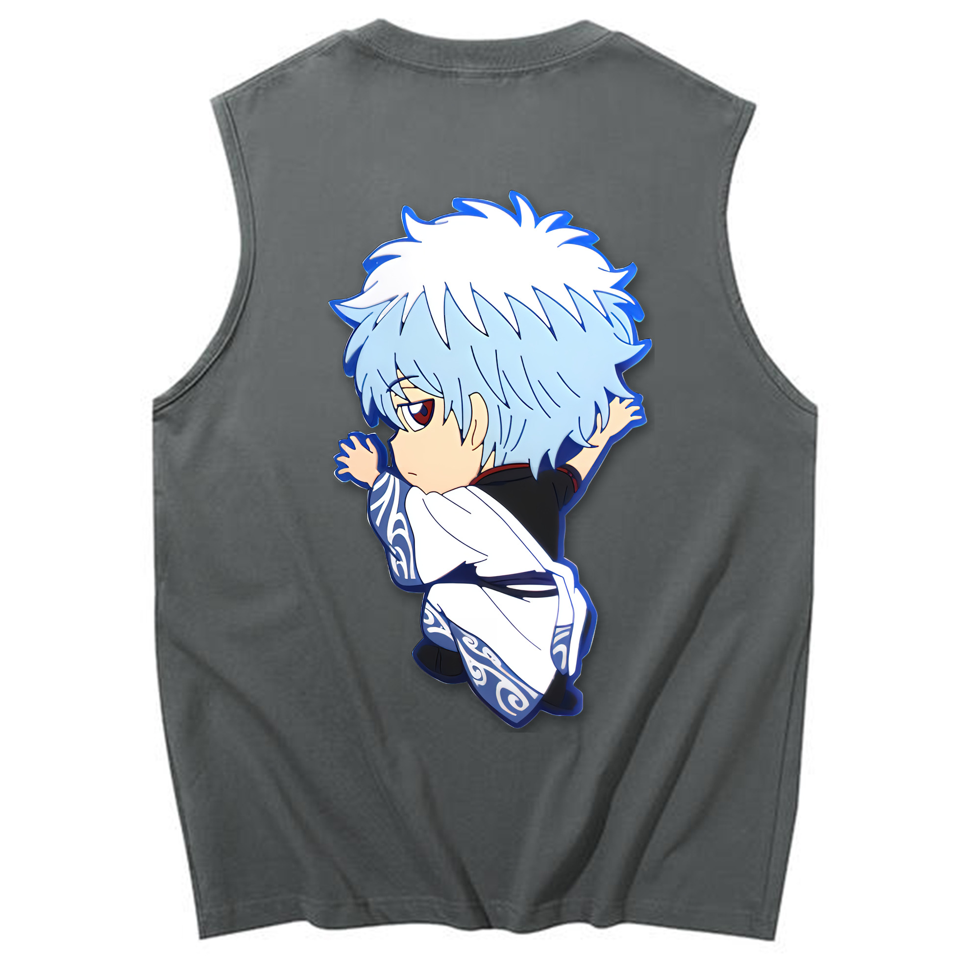 （画像用） ぎんたま 坂田銀時（さかたぎんとき） 神楽 志村新八（しむら しんぱち） GINTAMA Sakata Gintoki Kagura Shimura Shinpachi コットン100％タンクトップ（背面プリント）